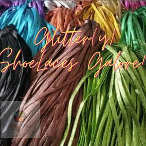 3 PAIRS Glitter Colorful Metallic Shoelaces Shoe Strings Flat Laces 43"